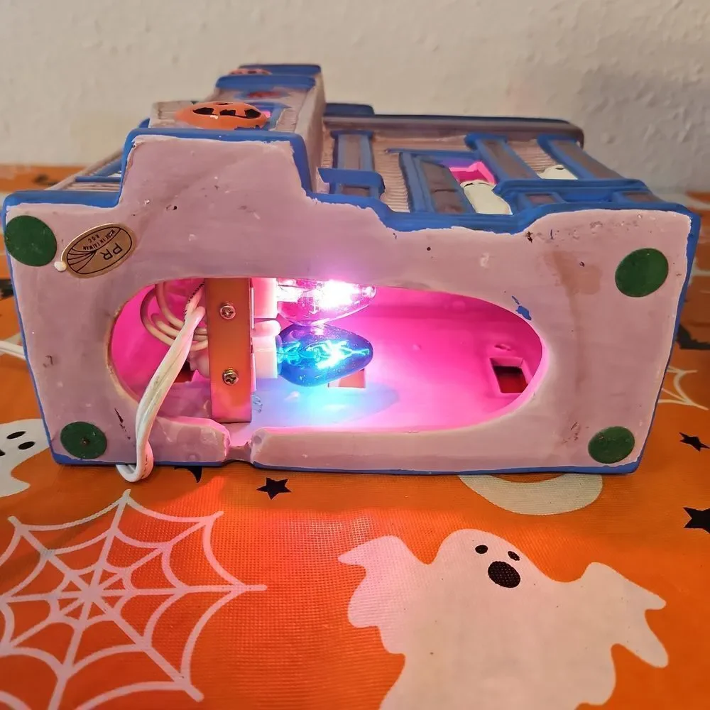 Pacific Rim Electrified Ceramic Haunted House with Lights